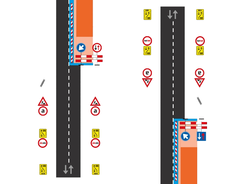 Wegafzetting enkelbaans 1205 Gebiedsontsluiting 1 dag of langer