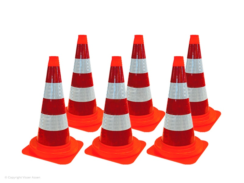 Verkeerskegel flexibel 50 cm | 6 stuks