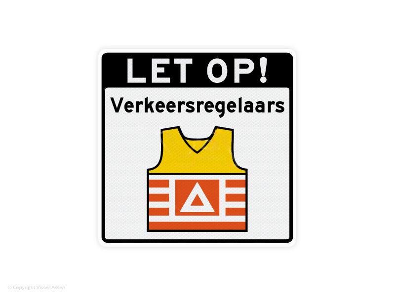 Verkeersbord VKR04 60 x 60 cm | Set met mast, slagpot + beugels