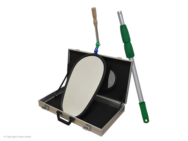Rioolspiegelset 2 inspectiespiegels in koffer met telescoopstang