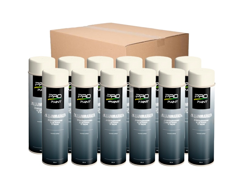 Markeringsverf 2K 500 ml Heavy Duty | 12 stuks | wit