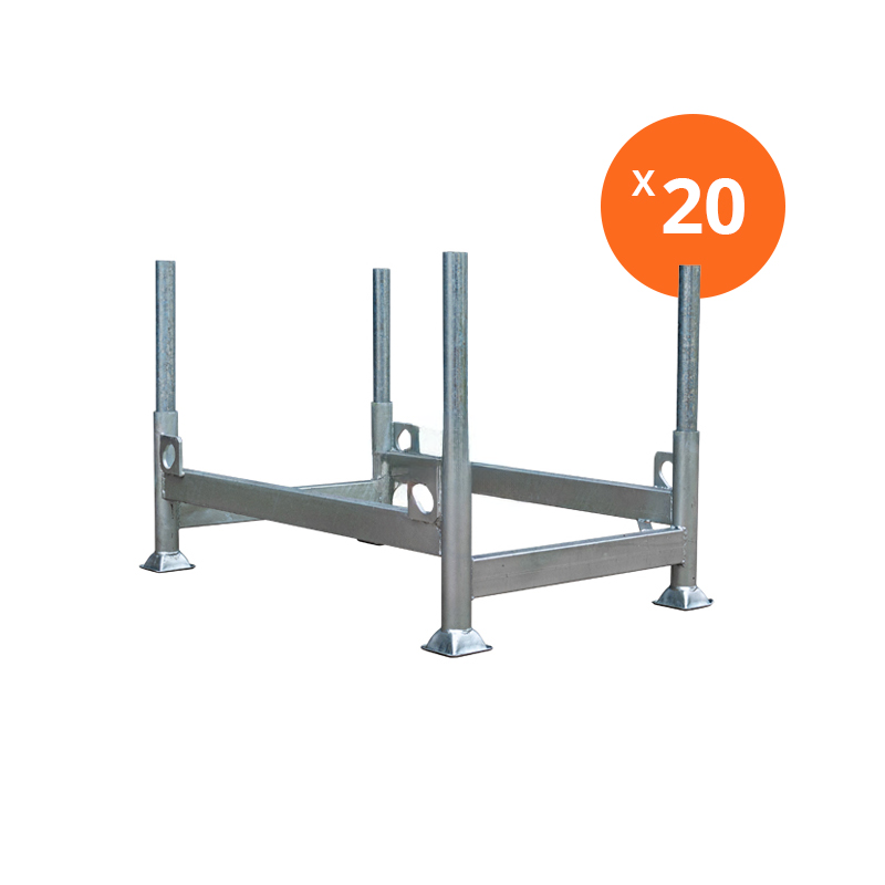 Stapelrek 120x75 cm met rongen | 20 stuks