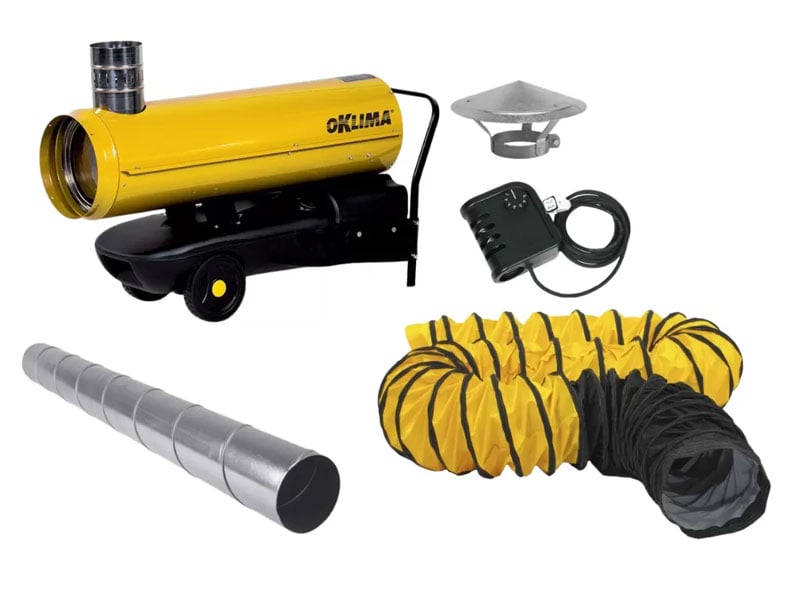 Heteluchtkanon Oklima SE120 indirect | Complete set
