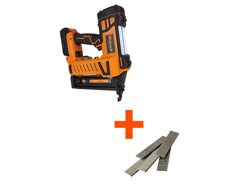 Dutack 20V afwerktacker 16Ga recht ø1.6 25-64mm B1664E Inclusief 2500 brads